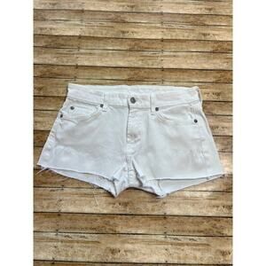 7 For All Mankind White Denim Cut Off Shorts Size 28